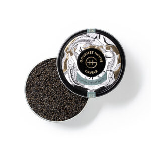 French Crystal Baerii - Caviar d'Aquitaine caviar eggs range from small to medium and appear from black to olive or brown. This type of caviar offers delightfully deep flavours, and it is characterised by earthy and buttery tones. A perfect choice for caviar beginners.