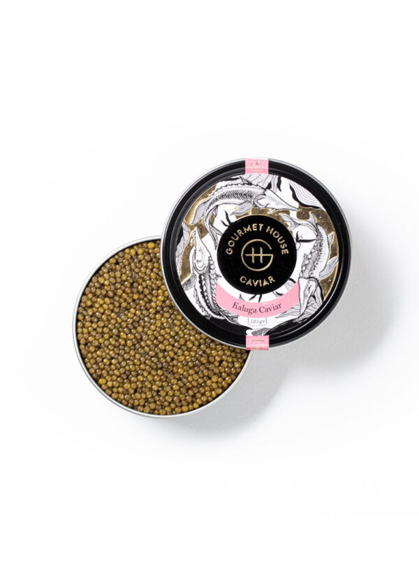 Kaluga Caviar Originally from the Amur river, Kaluga Caviar tastes of the sea with buttery overtones. Its colour varies from medium to light brown with gold highlights and a glossy finish. It is one of our most exclusive selections.